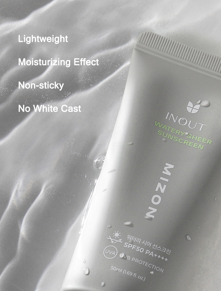 GREEN CREAM] Inout Watery Sheer Sunscreen SPF 50 PA++++ - MIZON